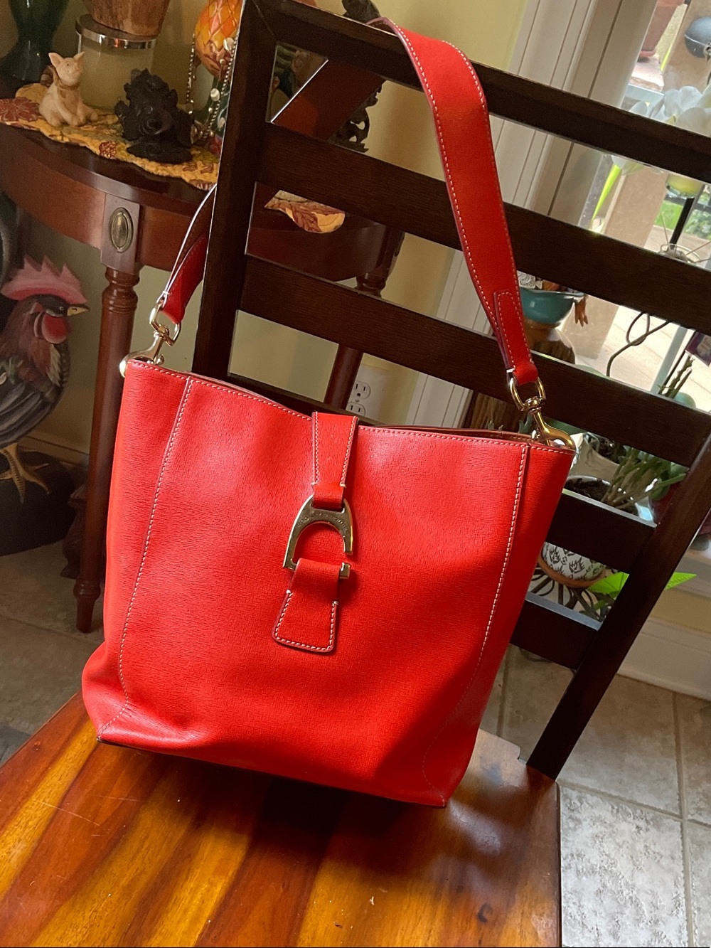 Dooney & Bourke Ashby Red Leather Shoulder Bag - Classic Everyday Tote